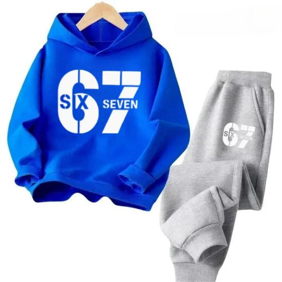 67 Šik dětské mikiny Set 3-12 let Korejský Streetwear Blokový teplákový komplet Módní Pohodlná dětská mikina 2dílné sety Tepláková souprava