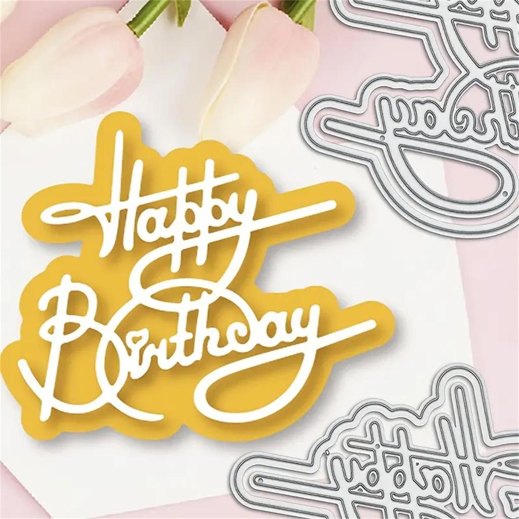 Happy Birthday Metal Cutting Dies Scrapbooking Stencil Die Cuts Card Embossing DIY Photo Album Template Mold Decoration
