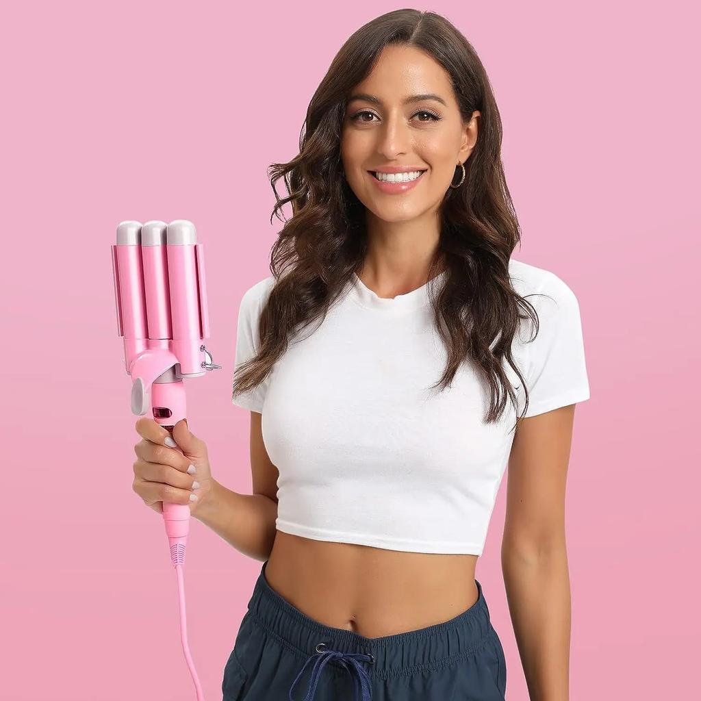 LCD-Lockenstab, professioneller Keramik-Lockenwickler, 3-Lauf-Lockenwickler, Haarwellen-Mode-Styling-Tools