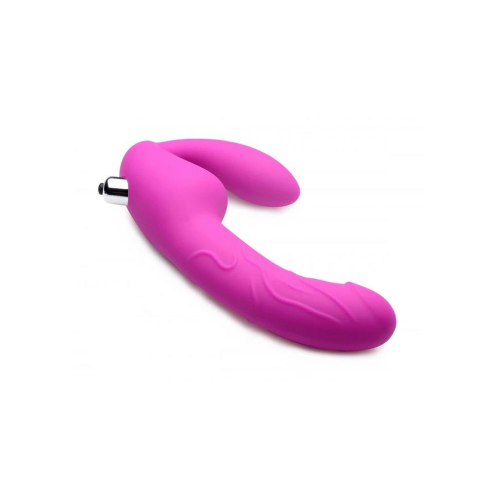 XR Brands - Triple Vibrating Silicone Strapless Dildo Royal