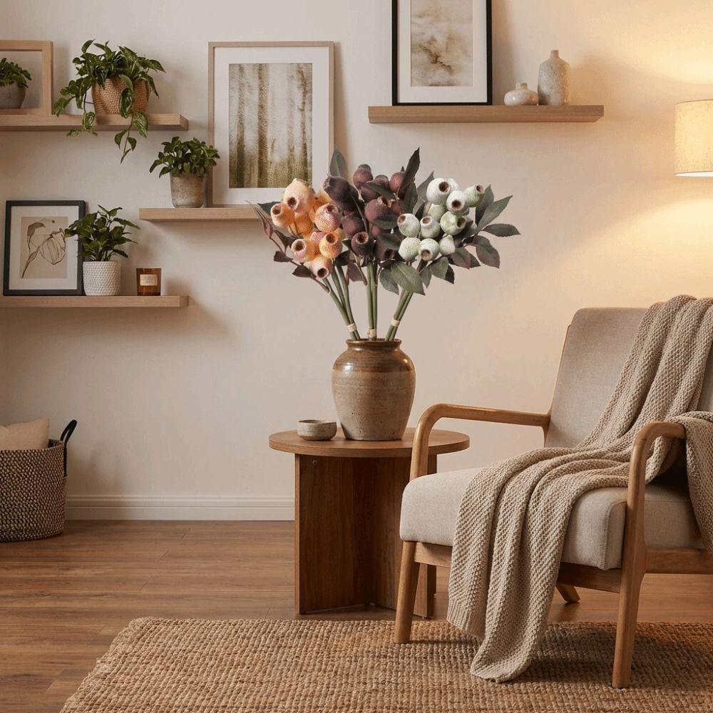 Handmade Realistic Fake Fruit Plastic Foliage Simulation Gum-nut Dining Table