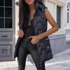 Womens Long Vest Sleeveless Quilted Hoodies Zip Up Puffy Down Vest Outerwear Winter Coats With Pockets