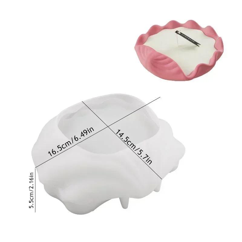 NEW Creative  Diy Plaster Cement Aromatherapy Candle Cups Saucers Conch Shells Ocean Wind Mirror Silicone Mold
