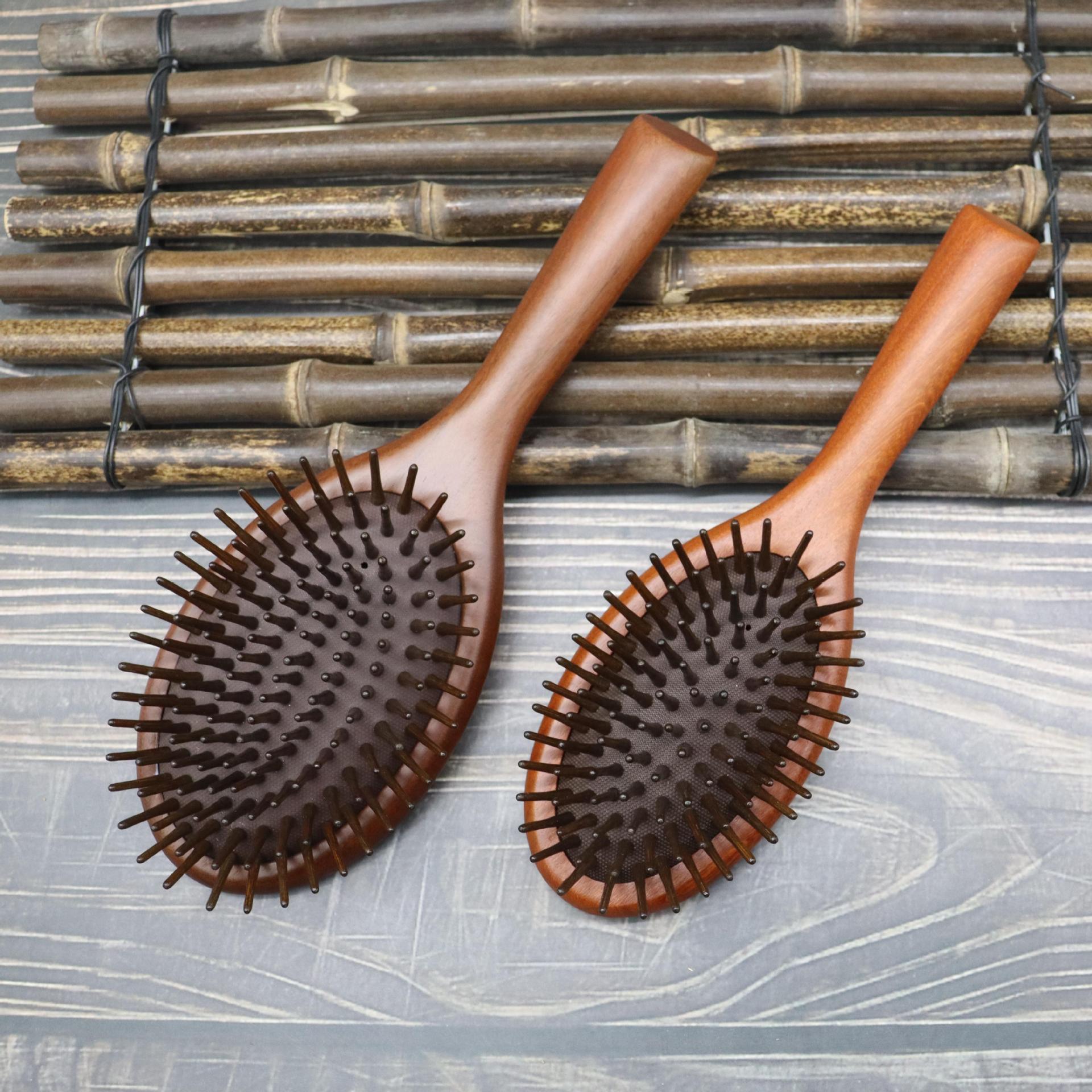 

Gold Sandalwood Cushion Brush - Large Hairdressing & Scalp Massage Comb