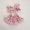 Only Clothes Second Generation Blind Box Labubu Vinyl Pendant Labubu Sitting Party Series Baby Clothes Checkered Headband Skirt