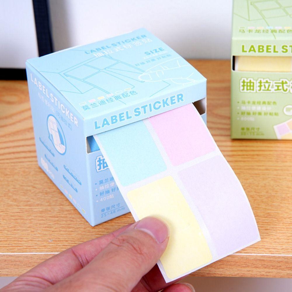 Aesthetic Stationery Pull-Out Label Stickers Back Full Adhesive Sticky Notes  School Office