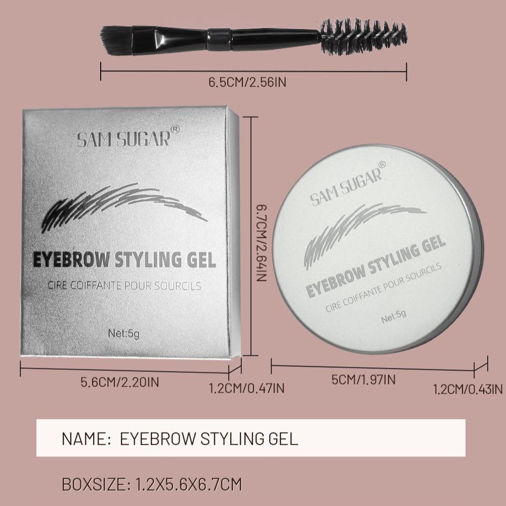 Eyebrow Pomade and Brush Set Waterproof Long-Lasting Smudge-Proof Brown Brow Gel Cream 3D Natural Feathered Wild Eyebrow Makeup for Women