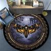 Mystic Moth Moonscape Round Area Rug Under Office Chairs Bedroom Living Room Home Decor