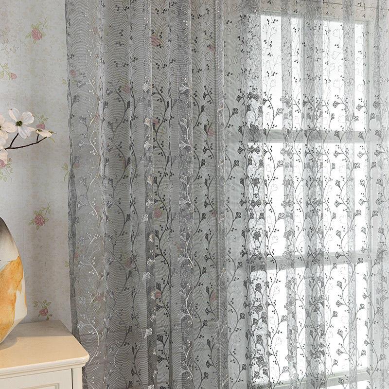 Light Luxury Window Screen Bedroom Living Room Balcony Light Transmission Blackout Embroidery Embroidery Gauze Curtain Dream Modern