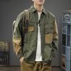 Men's Retro Color Block Patchwork Cotton Jacket - Autumn Long Sleeve Casual Shirt Style
