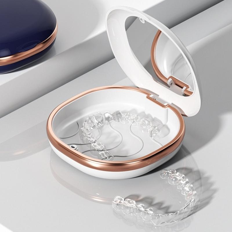 Portable Retainer Case for Braces with Strong Magnetic Lid Easy Transport Storage Box