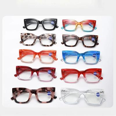 New Anti Blue Light Large Frame Reading Glasses Anti Radiation Thick Frame Fashionable Presbyopia Glasses for Women Men