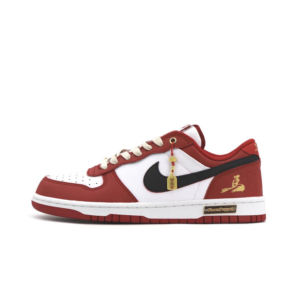 Nike Big Low Lu Abrasion Resistant Breathable Abrasion Resistant Breathable Low top Skateboard Shoes Men's Red Black 355152-150(Team413-)