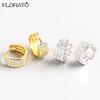 925 Sterling Silver Needle Luxury Cubic Zirconia Gold Color Small Hoop Earrings for Women Luxury Circle Crystal Party Jewelry
