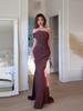 2026 Spring/Summer One-Shoulder Sequin Bustier Evening Gown with Large Skirt