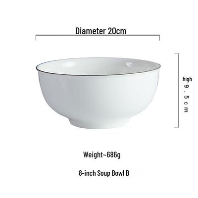 ZISIZ 8-Inch European Style Ceramic Soup Bowl
