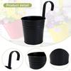 Hanging Flower Pot Holder with Hook Garlic Storage Railing Planter Iron Bucket for