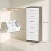 6-Drawer Dresser Tall Chest for Bedroom with Anti-Tip 40x40x110 cm Light Gray and White