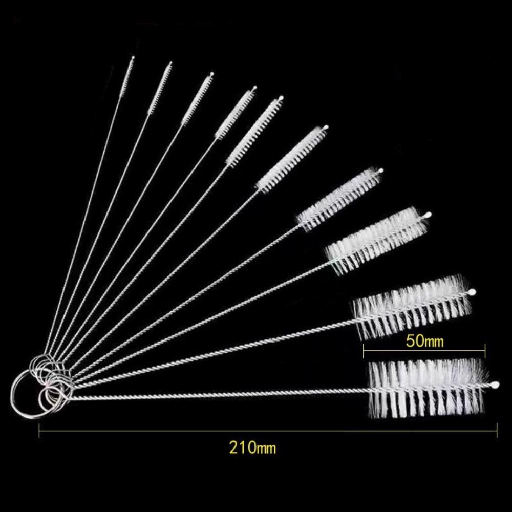 10Pcs Nylon Straw Cleaner Brush For Bottle Tube Pipe