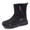Botas de nieve cálidas de moda para hombre, botas con cremallera para hombre, zapatos para exteriores para hombre, botas altas unisex impermeables de algodón, zapatos de piel gruesa