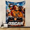 Racing Car Driver Orange Suit City Scenery Patterned Tapestry for Bedroom and Living Room Home Decor Sofas.