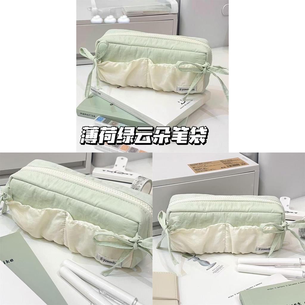 Canvas Pencil Case With Cloud Design For Students And School Supplies