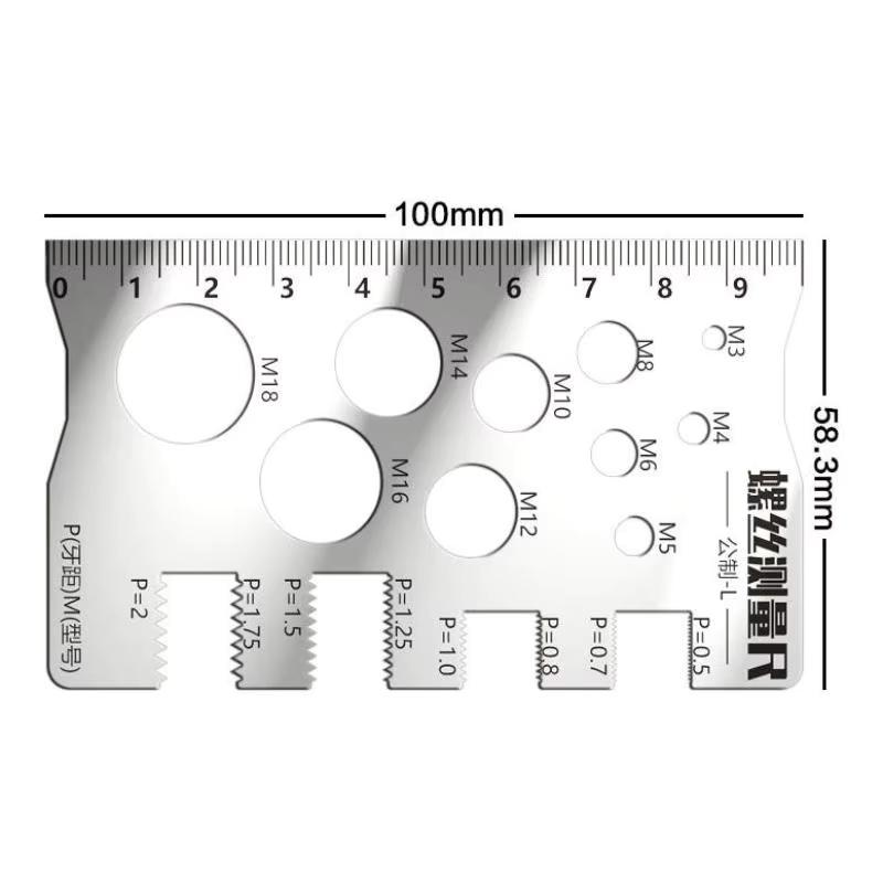 New Screw Thread Pitch Gauge Ruler Measuring Tool Bolt Nut Metric Machining Threads Screw Cutting Gauge Angle Model Measuring