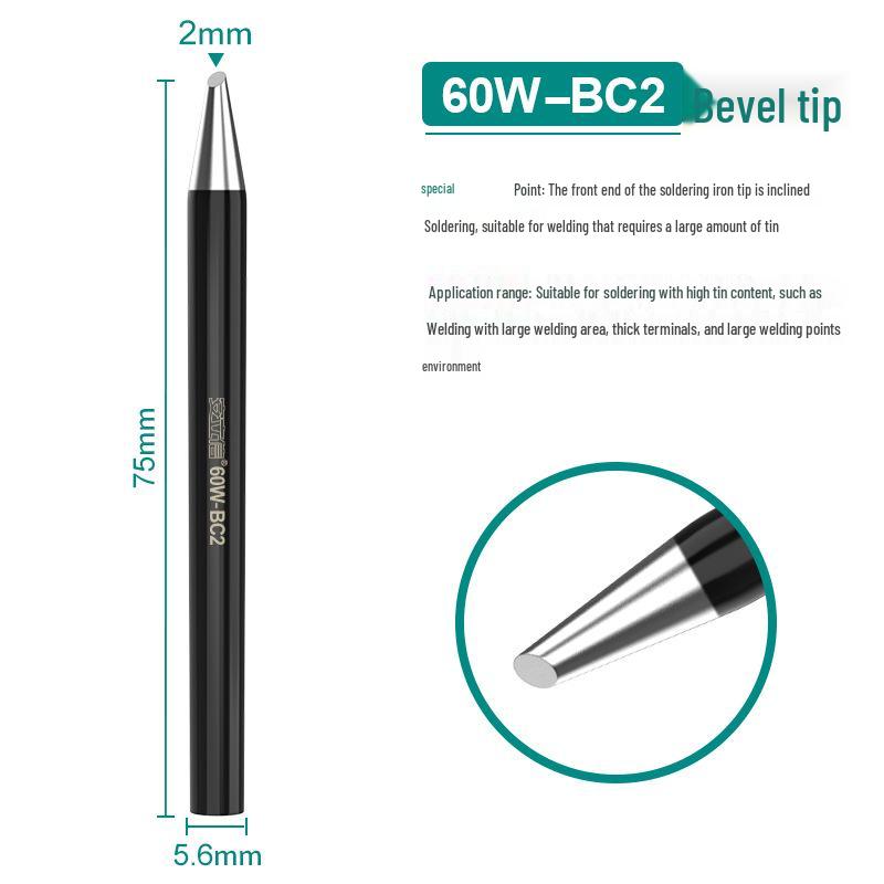 Electronic Welding 30W/40W/60W Pointed & Horseshoe Black Diamond Soldering Iron Tip