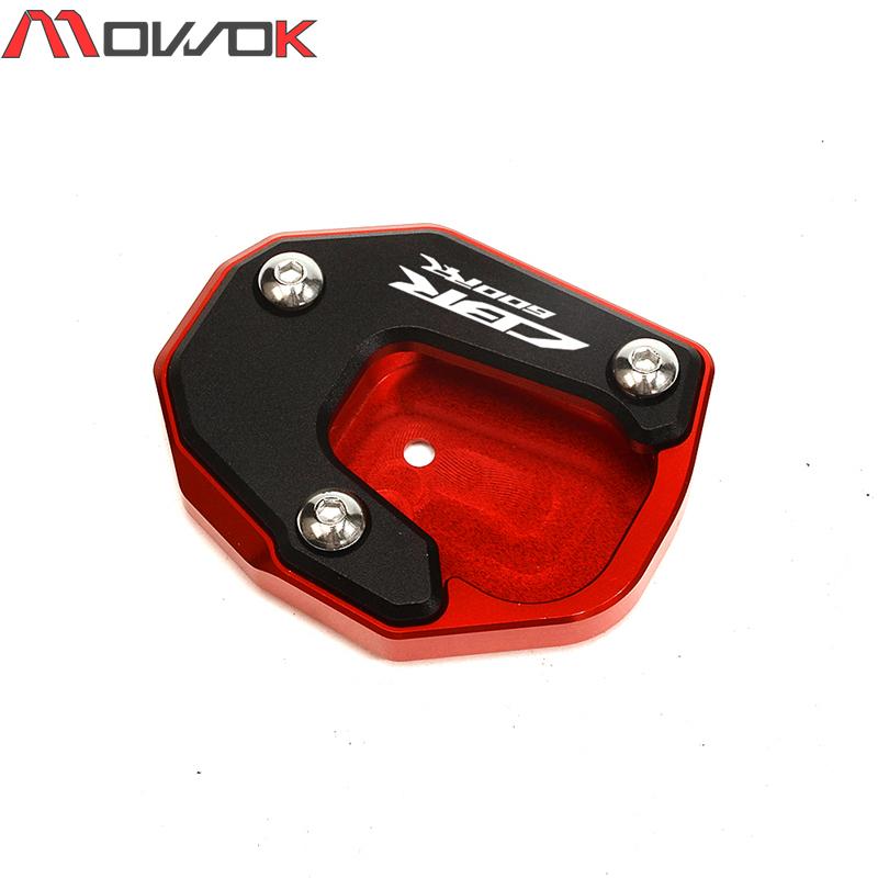For HONDA CBR600RR CBR 600RR 2007-2022 2021 2020 Motorcycle Valve Cap & Kickstand Foot Side Stand Extension Pad Support Plate