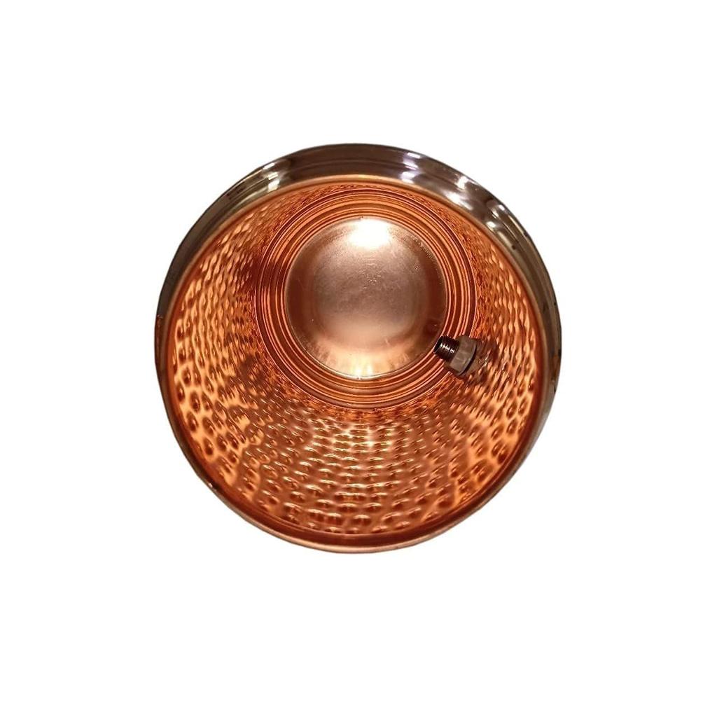 5 Litre Copper Water Dispenser with Stand and 2 Glasses | Hammered Texture, Rustproof & Durable | with Added Health Benefits of Copper