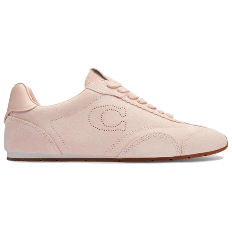 Coach De Training Lambskin Leather Round Toe Lace-Up Low-Top Casual Shoes Women sneakers Pink CAQ41-BLH