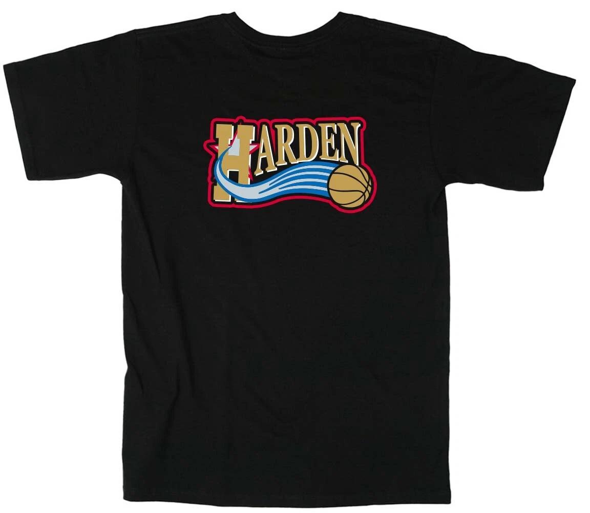 James Harden Philadelphia 76ers Old School Logo Beard Long Short Sleeve T-Shirt M