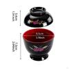 Soup Bowl with Lid Container Kitchen Round Tableware Japanese for Fried Pasta Cereal Appetizer