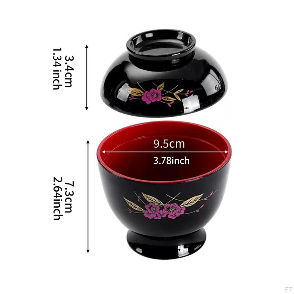 Soup Bowl with Lid Container Kitchen Round Tableware Japanese for Fried Pasta Cereal Appetizer