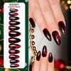 Black & Red Halloween Cat Eye Wearable Nails