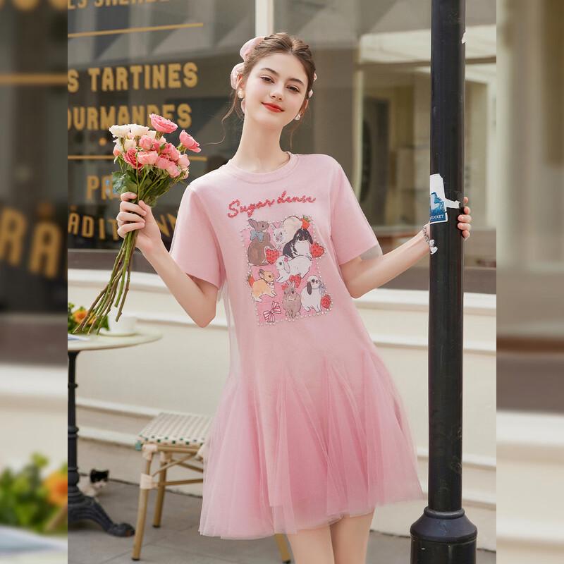 Sweet Mesh A-Line Midi Dress L