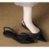 Mode Neue Damen Sexy Spitzschuhe Mittelhohe Absätze Sandalen Damenschuhe Slingback Sommer Trend Kleid Leder Pumps Elegant Party Sandalen