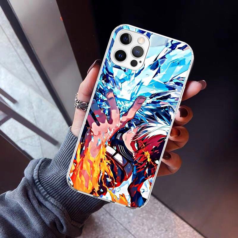 Todoroki Shoto MHA My Hero Phone Case For iPhone 17 Air 11 13 Mini 14 15 Plus 16 12 Pro Max 16E SE 7 8 Pattern Soft TPU Back Cov
