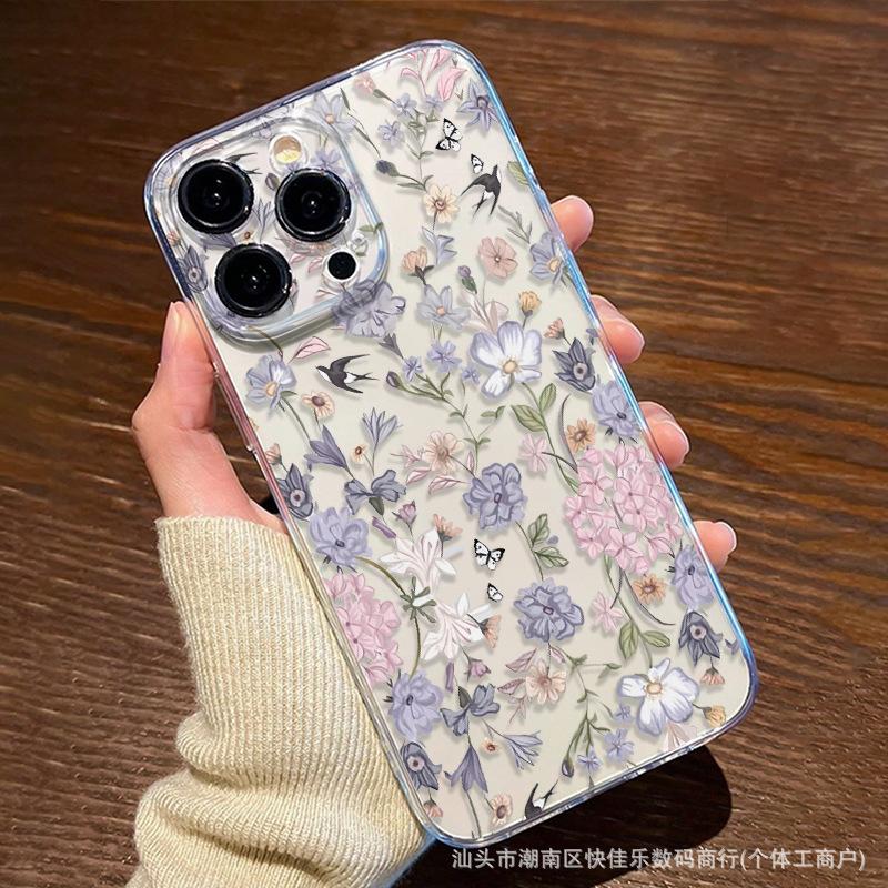 Full screen floral application iPhone16plus Apple 11/12/13/14/15Promax mobile phone 17 case