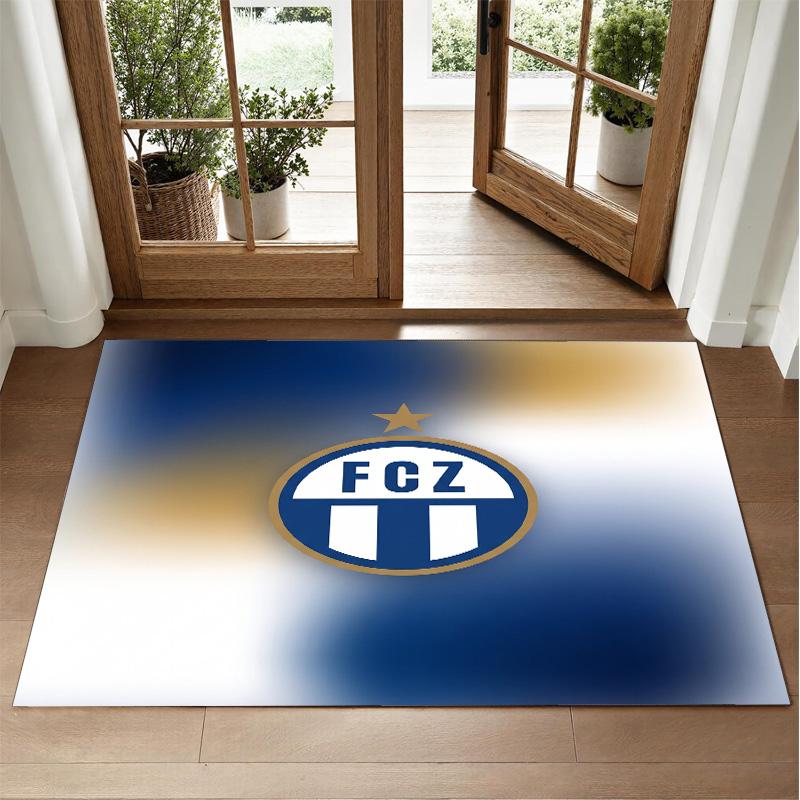 FC Zürich Design Crystal Velvet Rug Soft Decorative Mat for Bedroom Entrance