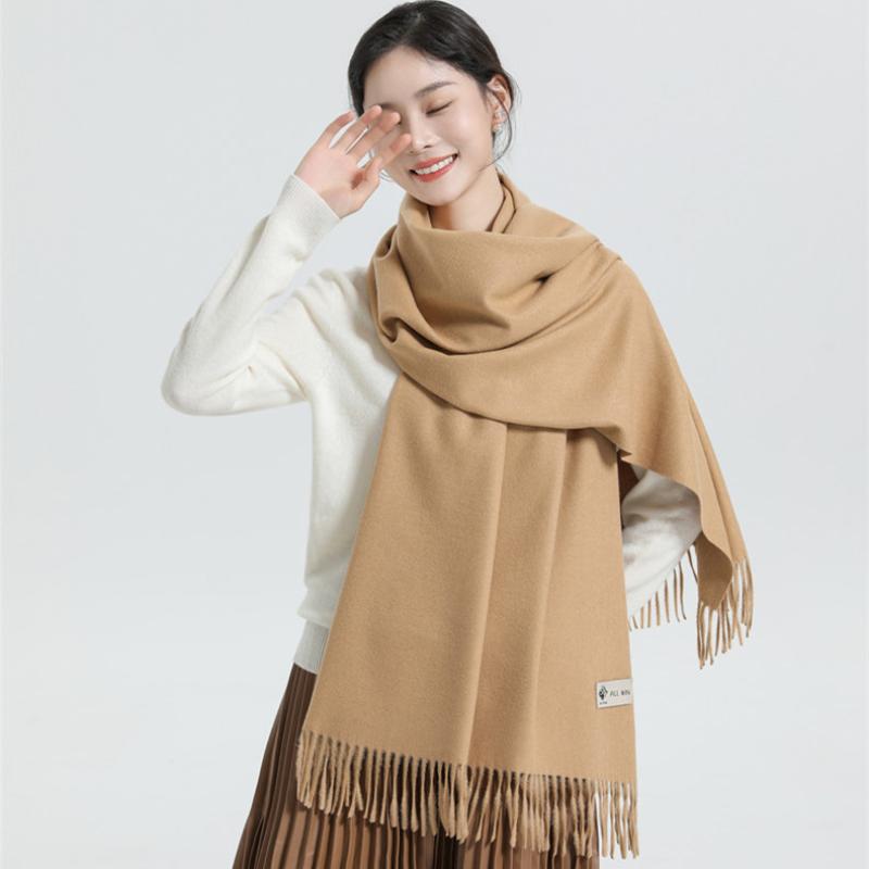 Black Scarf Cashmere Woman Wool Ladies Scarf Warm Checkered Scarf Women'S Winter Scarves Autumn