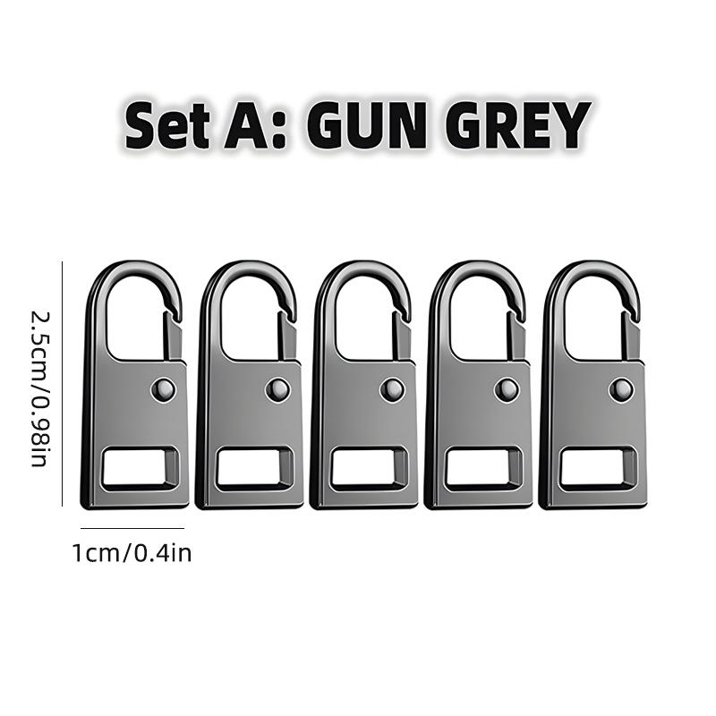 5Pcs Universal Metal Zipper Head Puller DIY Sewing Spring Lock Zipper Sliders Replacement Instant Repair for Clothing Bags Shoes