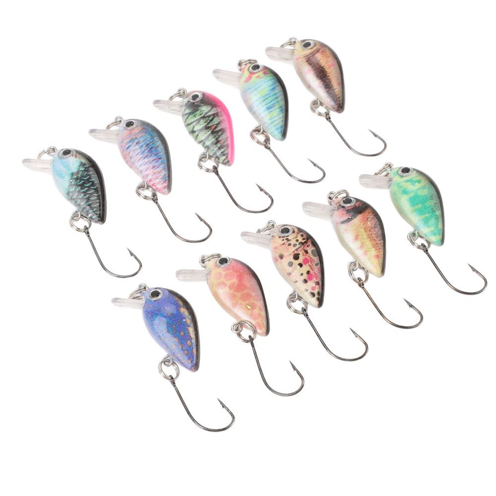10PCS Built-in Rattle Hard Baits 3cm 1.5g Swimbait Lures Durable Crankbait Lures Saltwater Fishing