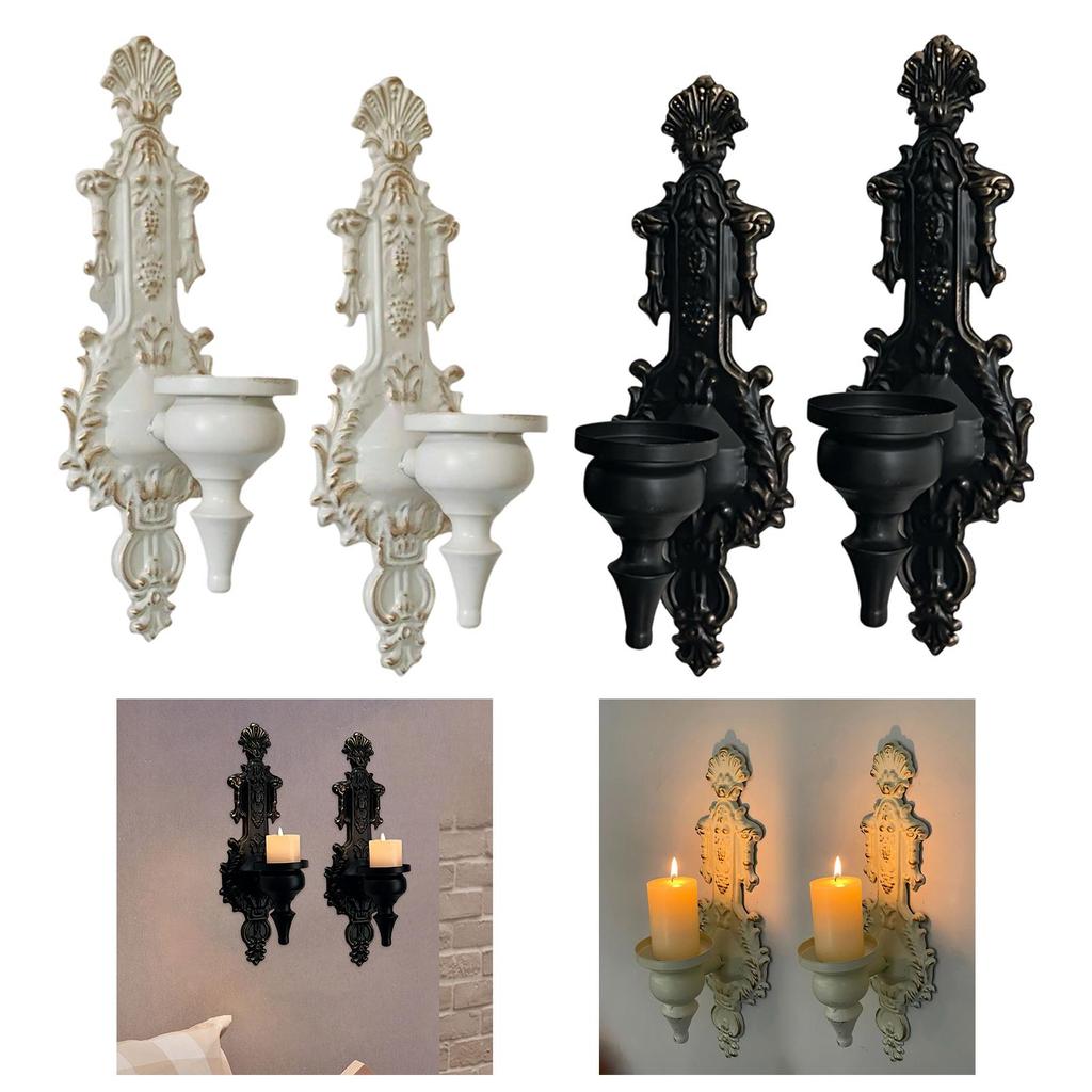 Wall Mounted Iron Candle Holder Pillar Candle Stand Decorative Table Ornament for Ceremony Dining Party Center