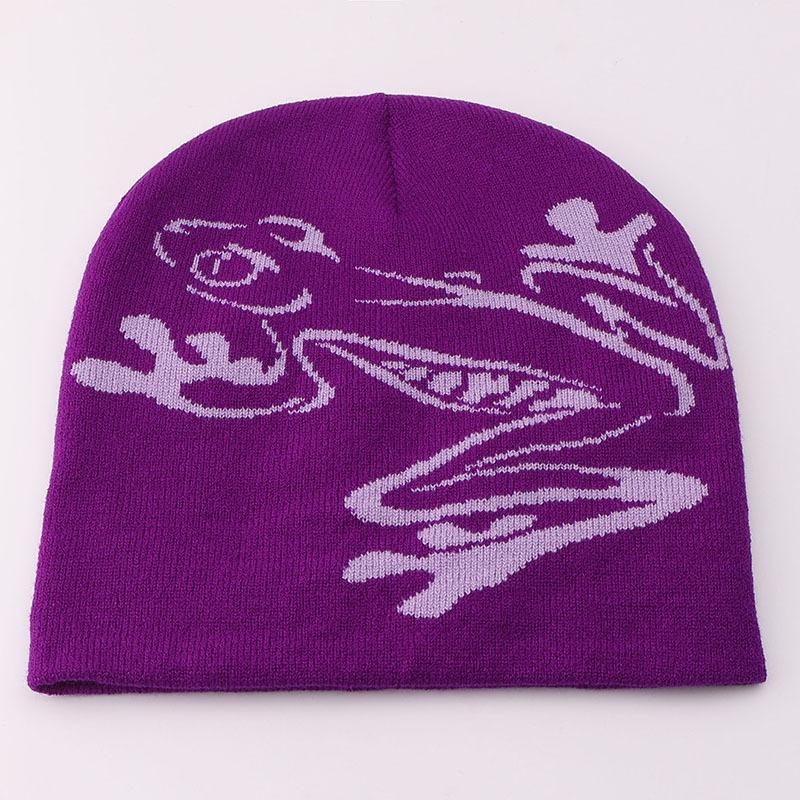 Knitted Hat Niche Design Frog Jacquard Cover Ear Protector Cold Hat Autumn and Winter Warm Hip Hop Wool Hat