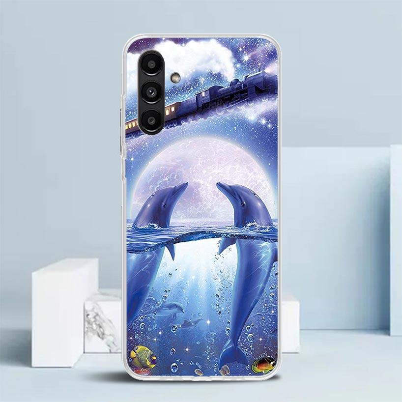 Ocean Animal Cute Dolphin Phone Case For Samsung Galaxy A17 A37 A57 A16 A15 A14 A13 A56 A55 A54 A53 A36 A35 A34 A33 A26 A25 A24