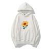 Kawaii Mikina Estetická Sun Flower Kapsa Stejný odstavec Neformální Volné mikiny Anime Karton Roztomilý potisk