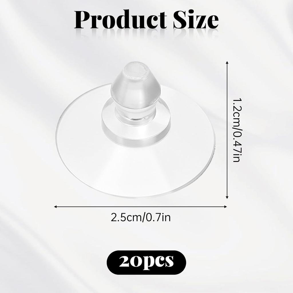 20 Pack Transparent Anti-Collision Suction Cups 20mm/0.8" Sucker Hanger Pads PVC Suctions Cup Without Hooks Clear Plastic Suctions Pads for Glass