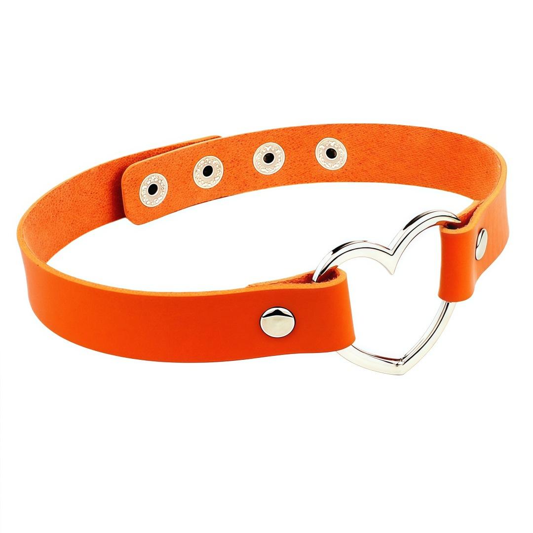 

Eco-friendly PU Leather Four-buckle Harajuku Punk Style Love Collarbone Chain Peach Heart Collar Neck Strap Women s Necklace Choker Neck Chain