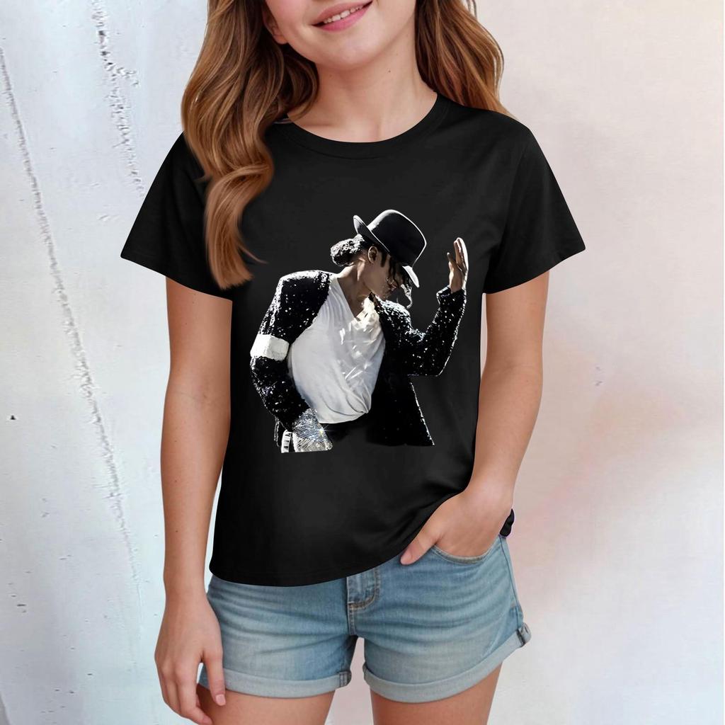 Kids Print Round Neck Short Sleeve Casual T-shirt